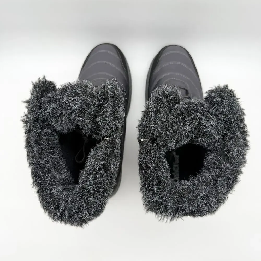 Orthofeet Womens Alps Snow Boots US 10 WIDE Grey Black Waterproof NWOB